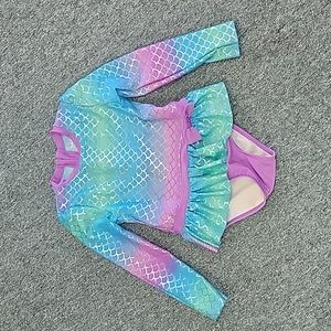 Girls size 6 cat and jack mermaid print leotard